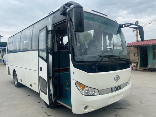 Χρησιμοποιημένο λεωφορείο 30 επιβατών καθίσματα που σφραγίζουν τη μηχανή 2+2 σχεδιάγραμμα χρησιμοποιημένο εναλλασσόμενο ρεύμα υψηλότερο KLQ6755 Yuchai παραθύρων καθισμάτων