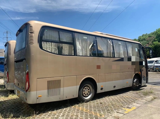 Η χρησιμοποιημένη μηχανή 34 χρυσό χρώμα 8 Weichai λεωφορείων λεωφορείων έτους καθισμάτων το 2018 μετρά το 2$ο χέρι Kinglong XMQ6802