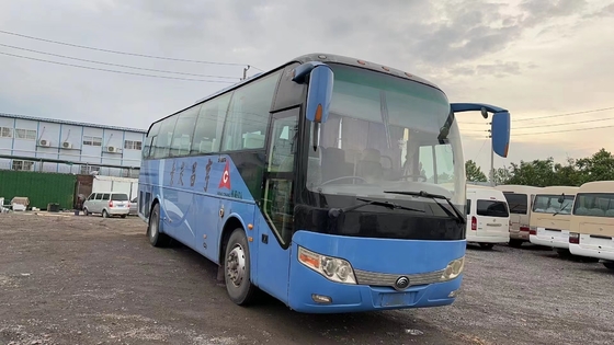 Από δεύτερο χέρι Microbus 60 καθίσματα 2+3 καθισμάτων σχεδιαγράμματος Yuchai μηχανών μπλε χρώματος λεωφορείο ZK6107 Tong κλιματιστικών μηχανημάτων χρησιμοποιημένο νέο