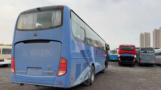 Από δεύτερο χέρι Microbus 60 καθίσματα 2+3 καθισμάτων σχεδιαγράμματος Yuchai μηχανών μπλε χρώματος λεωφορείο ZK6107 Tong κλιματιστικών μηχανημάτων χρησιμοποιημένο νέο
