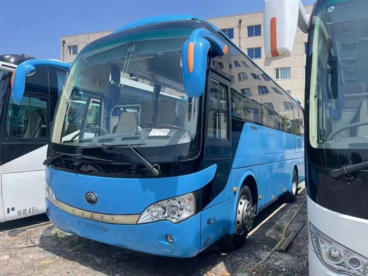 Χρησιμοποιημένα λεωφορείο και επιβατηγό όχημα 39 καθισμάτων Yuchai μηχανών 245hp 2015 σπάνια μηχανή νέο Tong ZK6908 χρώματος έτους μπλε