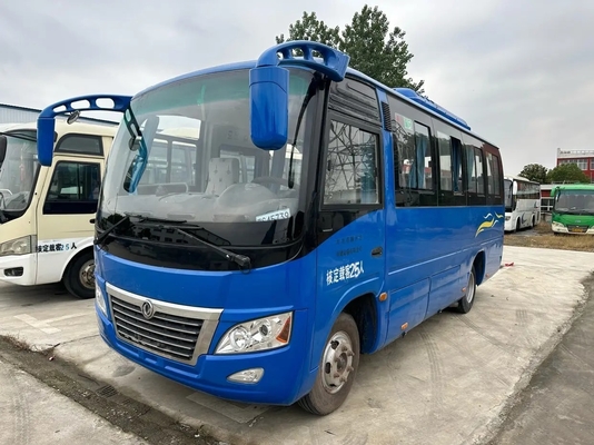 Τα χρησιμοποιημένα μικρά μπλε λεωφορείων χρωματίζουν το γλιστρώντας αριστερό λεωφορείο DFA6660 Dongfeng Drive 25 καθισμάτων Yuchai παραθύρων μηχανών 130hp