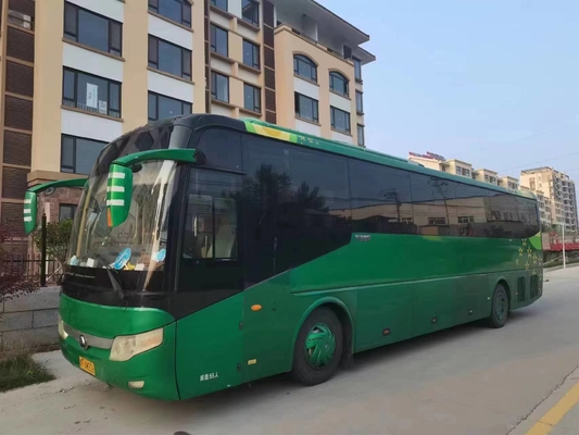 Μεγάλης απόστασης λεωφορεία 55 καθισμάτων πολυτέλειας λεωφορείων πράσινο χρώματος 2017 λεωφορείο ZK6127 Yutong από δεύτερο χέρι μετάδοσης έτους χειρωνακτικό