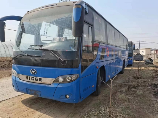 Χρησιμοποιημένο μπλε χρώμα 59 μηχανή 280hp 2+3 καθισμάτων υψηλότερο λεωφορείο KLQ6115 πετρελαιοκίνητων λεωφορείων Yuchai καθισμάτων Drive χεριών σχεδιαγράμματος 2$ο