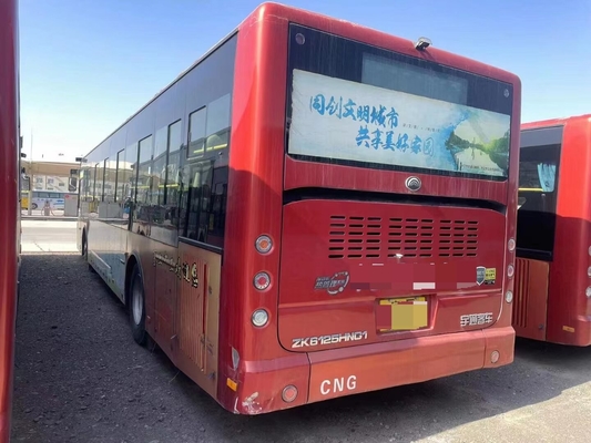 49 θέσεις Χρησιμοποιημένο λεωφορείο πόλης 100 επιβάτες Yutong Zk6125 Cng Μηχανή διπλής πόρτας