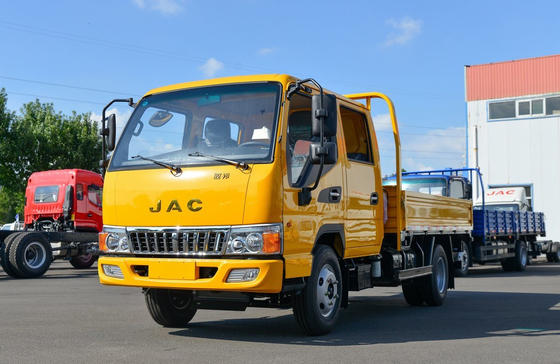 Χρησιμοποιούμενο φορτηγό μικρού φορτίου Διπλή καμπίνα 2+3 θέσεις 100χλμ/ώρα Ταχύτητα JAC Flat Box φορτηγό φορτηγό