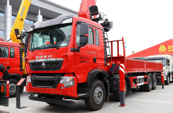 8x4 φορτηγό γερανό τοποθετημένο Κινέζικη μάρκα Howo 350hp Weichai Μηχανή XCMG βραχίονα ισχυρή ισχύ