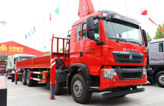 8x4 φορτηγό γερανό τοποθετημένο Κινέζικη μάρκα Howo 350hp Weichai Μηχανή XCMG βραχίονα ισχυρή ισχύ