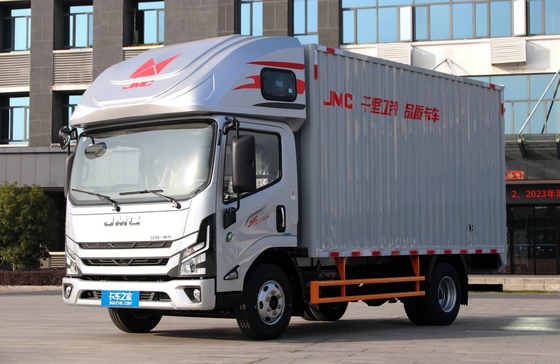 Χρησιμοποιούμενα ελαφριά φορτηγά JAC 4,2 μέτρα φορτηγό κιβώτιο διπλής πόρτας μονό σειρά καμπίνα με κρεβάτι
