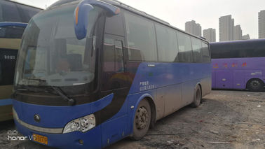 Μπλε λεωφορεία 39 Yutong πολυτέλειας χρησιμοποιημένα καθίσματα μηχανή Yuchai diesel έτους Seaters 2010