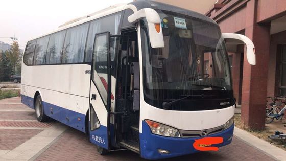 Το εμπορικό σήμα Kinglong χρησιμοποίησε το λεωφορείο XMQ6898 39seats χεριών Sencond τουριστηκών λεωφορείων με εναλλασσόμενου ρεύματος την οπίσθια καλή συνθήκη χρώματος μηχανών μπλε και άσπρη
