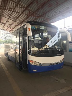 Το εμπορικό σήμα Kinglong χρησιμοποίησε το λεωφορείο XMQ6898 39seats χεριών Sencond τουριστηκών λεωφορείων με εναλλασσόμενου ρεύματος την οπίσθια καλή συνθήκη χρώματος μηχανών μπλε και άσπρη