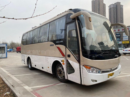 Χρησιμοποιημένο λεωφορείο πρότυπο XMQ6802 32 Kinglong αριστερό χρησιμοποιημένο Drive τουριστηκό λεωφορείο πλαισίων χάλυβα καθισμάτων