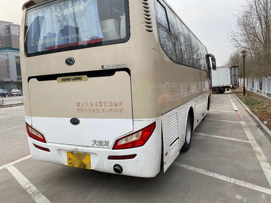 Χρησιμοποιημένο λεωφορείο πρότυπο XMQ6802 32 Kinglong αριστερό χρησιμοποιημένο Drive τουριστηκό λεωφορείο πλαισίων χάλυβα καθισμάτων