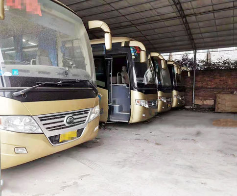 Μπροστινό χρησιμοποιημένο μηχανή λεωφορείο ZK6112D 52 Yutong diesel κίτρινο αριστερό πρότυπο Drive καθισμάτων