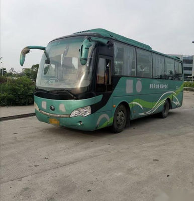 Χρησιμοποιημένο τουριστηκό λεωφορείο Yutong ZK6858 34 αναστολή Yuchai 162kw αέρα πλαισίων χάλυβα καθισμάτων