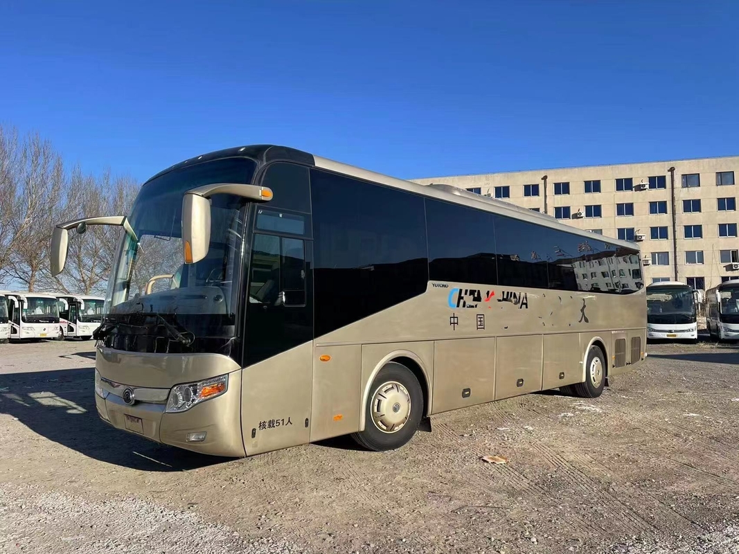 Τα χρησιμοποιημένα λεωφορεία 51seats πολυτέλειας προγυμνάζουν οπίσθια μηχανή Weichai εμπορικών σημάτων Yutong Drive δύο πορτών την αριστερή