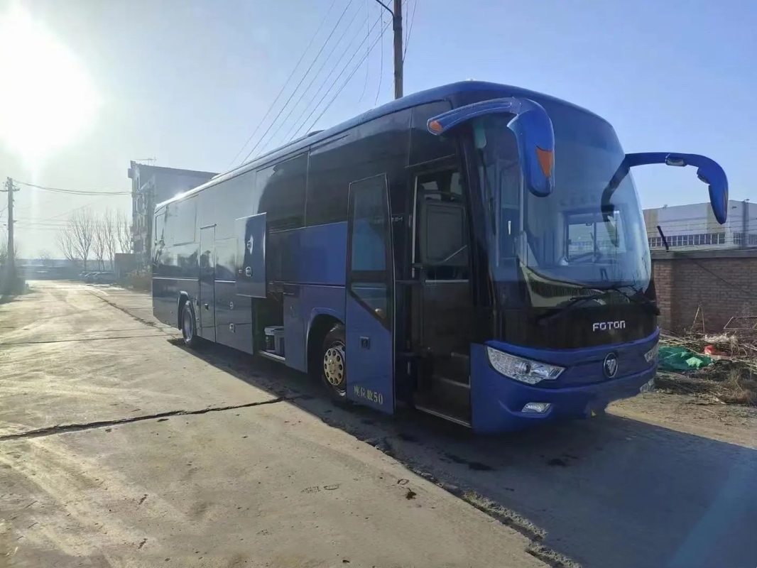 Μηχανή διπλές πόρτες 50 καθίσματα χρησιμοποιημένο εναλλασσόμενο ρεύμα Foton BJ6122 Weichai λεωφορείων τουριστών από δεύτερο χέρι 12 μέτρων