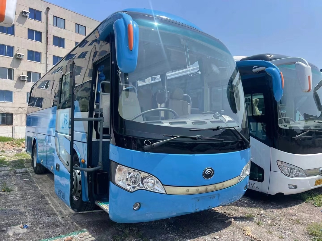 Χρησιμοποιημένα λεωφορείο και επιβατηγό όχημα 39 καθισμάτων Yuchai μηχανών 245hp 2015 σπάνια μηχανή νέο Tong ZK6908 χρώματος έτους μπλε