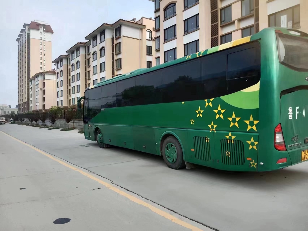 Μεγάλης απόστασης λεωφορεία 55 καθισμάτων πολυτέλειας λεωφορείων πράσινο χρώματος 2017 λεωφορείο ZK6127 Yutong από δεύτερο χέρι μετάδοσης έτους χειρωνακτικό