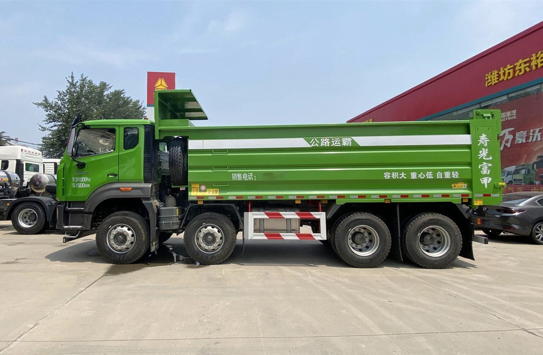 Howo 8x4 Τρακ 340hp Αστικές κατασκευές Μεταφορά αποβλήτων 12 τροχών Φελλός άνοιγμα