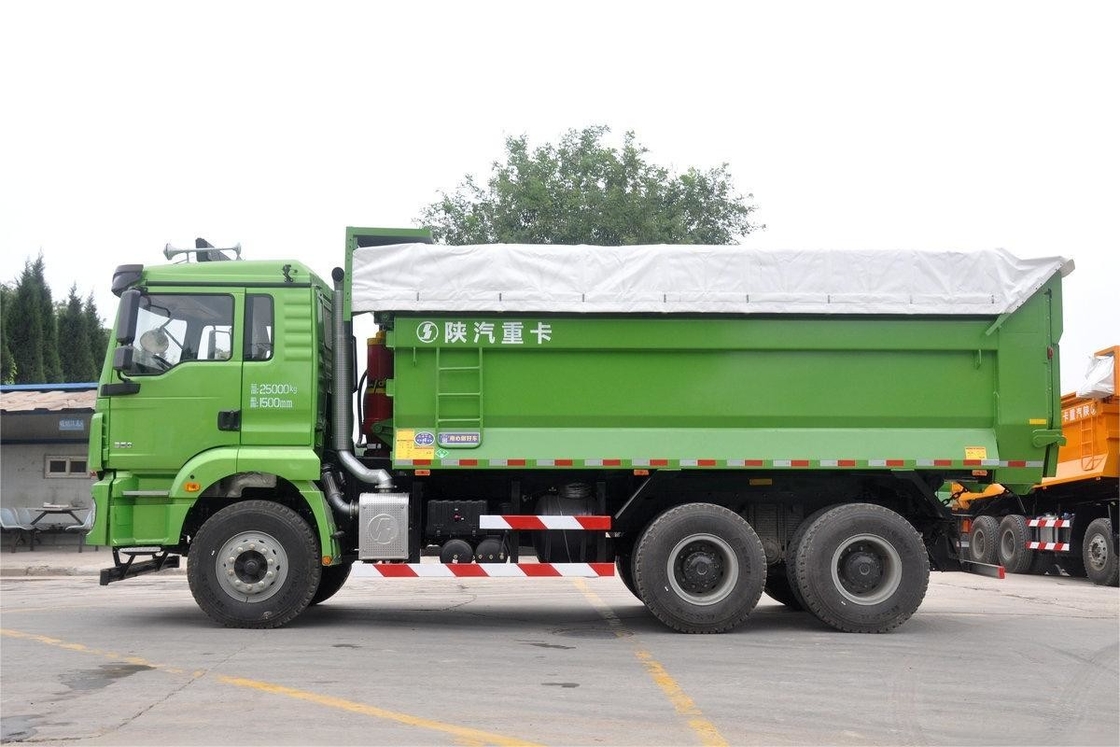 Shacman Dump Truck Weichai Εθνικό Πέντε 6x4 350HP 5.6m 6 κύλινδροι 10 Γερέων U-Box