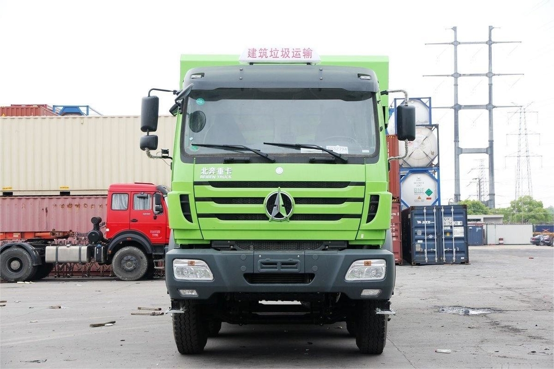 Βαρύ φορτηγό απορριμμάτων Beiben 336HP 8X4 6,4m Νέο φιλικό προς το περιβάλλον καπάκι από σανίδα