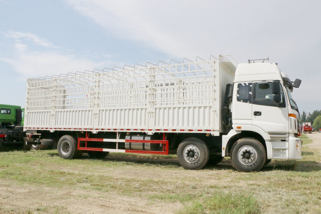Φωτόν Auman Stake Truck Σειρά 6 βαρύ φορτηγό Ντίζελ 8 ταχυτήτων 245HP 6X2 9,53m Λευκό σώμα