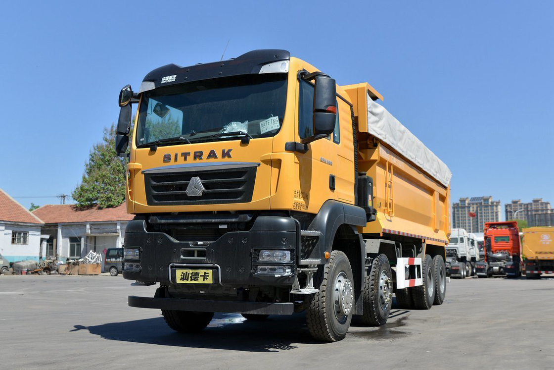 Σιτρακ Τρακ G7W βαρύ φορτηγό ντίζελ 400HP 8X4 6.8m Κίτρινο σώμα πίσω ντάμπινγκ Sinotruk