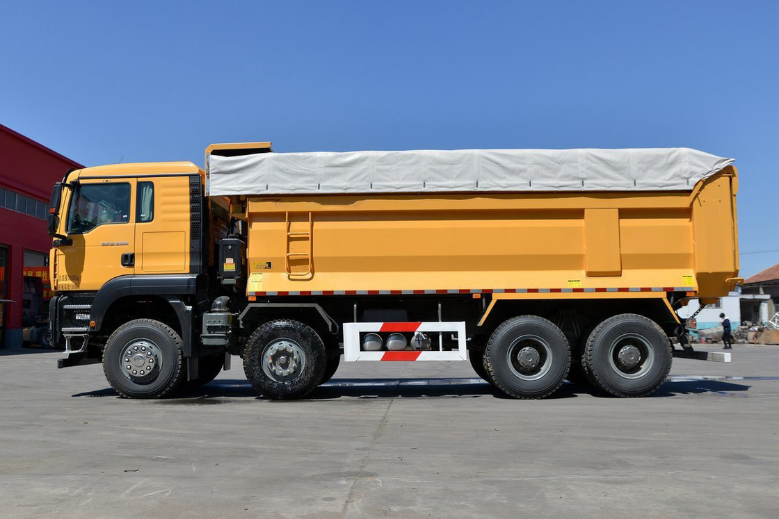Σιτρακ Τρακ G7W βαρύ φορτηγό ντίζελ 400HP 8X4 6.8m Κίτρινο σώμα πίσω ντάμπινγκ Sinotruk
