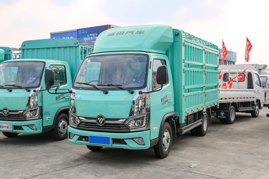 Μίνι φορτηγό Foton Auman 2.0L 127HP CNG 3.815m High Roof Deflector Fence Φορτηγό απορροφητικά καθίσματα