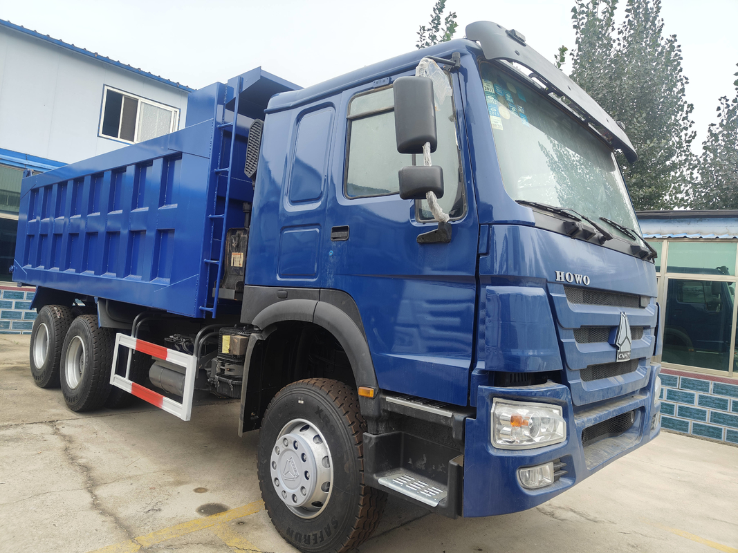 Τροχό στην Αφρική Howo Dump / Tipper 6 * 4 Μπλε Χρώμα 10 τροχούς με υψηλό Refubished νέο κουβά