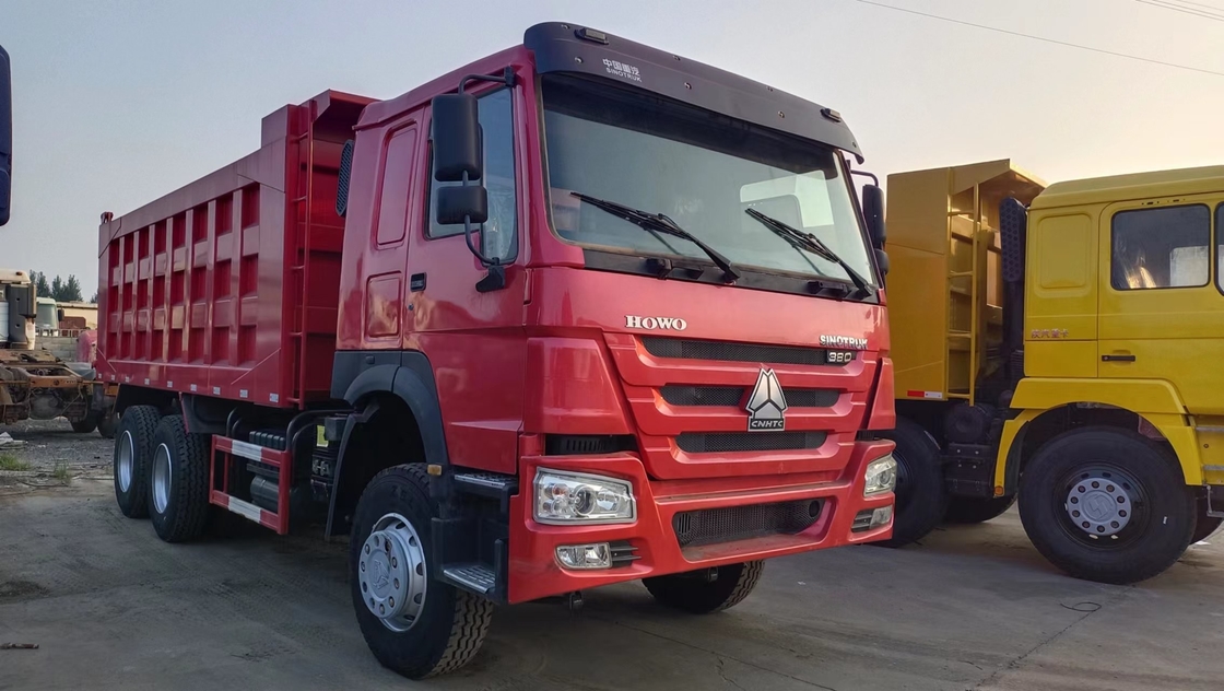 Χρησιμοποιούμενο φορτηγό Howo One and a Half Row Cabin Sinotruk Tipper 20cbm Box 380hp Euro 2 εκπομπή