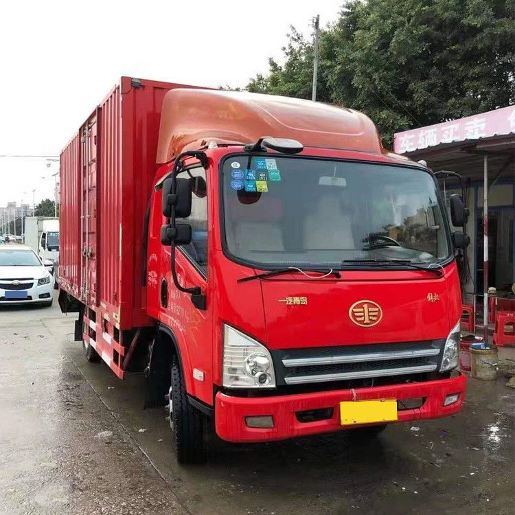 Χρησιμοποιημένο FAW Van Cargo Truck 140HP 5.2M μεγάλο έτος χεριών 2018 ικανότητας 4x2 δεύτερος