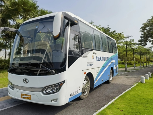 Χρησιμοποιημένο έτος 28 μηχανή 4 εξωτερικό ταλαντεμένος λεωφορείο XMQ675 πετρελαιοκίνητων λεωφορείων 2016 Yuchai καθισμάτων Kinglong πορτών κυλίνδρων