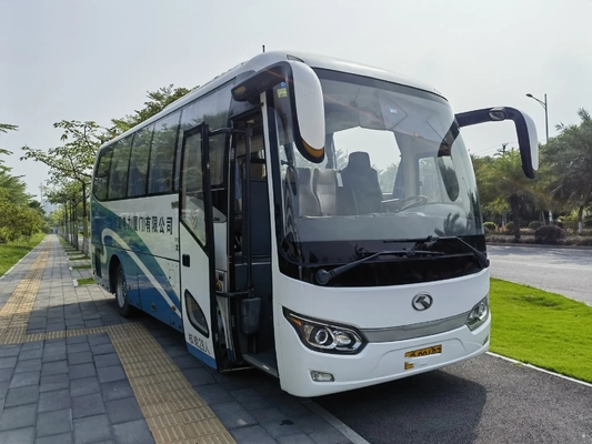 Χρησιμοποιημένο έτος 28 μηχανή 4 εξωτερικό ταλαντεμένος λεωφορείο XMQ675 πετρελαιοκίνητων λεωφορείων 2016 Yuchai καθισμάτων Kinglong πορτών κυλίνδρων