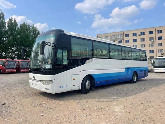 Χρησιμοποιημένο λεωφορείο 32 μέσο λεωφορείο ZK6122 ταξιδιού Yutong χεριών ραφιών LHD/RHD 2$ος αποσκευών πορτών μηχανών 336hp Weichai καθισμάτων