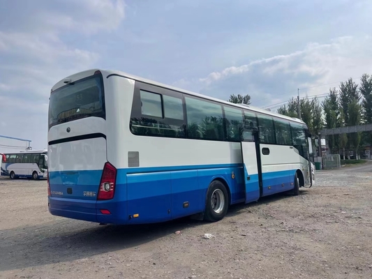 Χρησιμοποιημένο λεωφορείο 32 μέσο λεωφορείο ZK6122 ταξιδιού Yutong χεριών ραφιών LHD/RHD 2$ος αποσκευών πορτών μηχανών 336hp Weichai καθισμάτων