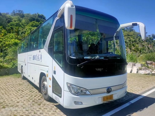 Ο χρησιμοποιημένος επιβάτης προγυμνάζει την άνοιξη φύλλων 50 καθισμάτων διπλό πορτών σπάνιο μηχανών αριστερό λεωφορείο ZK6119 Yutong χεριών Drive 2$ο