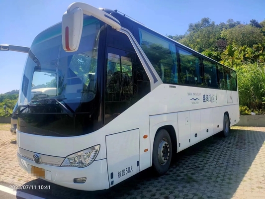 Ο χρησιμοποιημένος επιβάτης προγυμνάζει την άνοιξη φύλλων 50 καθισμάτων διπλό πορτών σπάνιο μηχανών αριστερό λεωφορείο ZK6119 Yutong χεριών Drive 2$ο