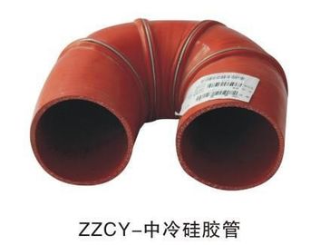 Τυποποιημένος σωλήνας σιλικόνης Intercooled κόκκινου χρώματος εξαρτημάτων λεωφορείων μεγέθους για Yutong