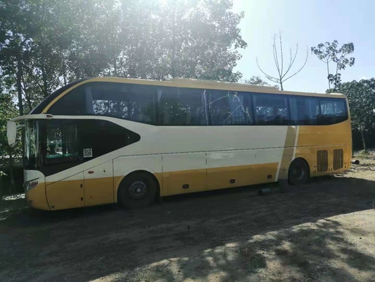 Κίτρινες χρησιμοποιημένες Yutong πόρτες diesel A/$l*c δύο υποστήριξης καθισμάτων LHD λεωφορείων ZK6122 61 ταξιδιού