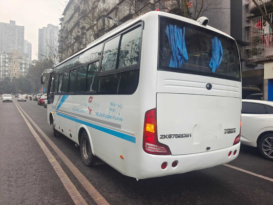 Χρησιμοποιημένα χρησιμοποιημένα LHD Yutong εμπορικών σημάτων ZK6761 το 2017 έτος ΕΥΡΟ- Β 29 Yuchai diesel άσπρα δημόσια χρησιμοποιημένα λεωφορείο λεωφορεία καθισμάτων μηχανών